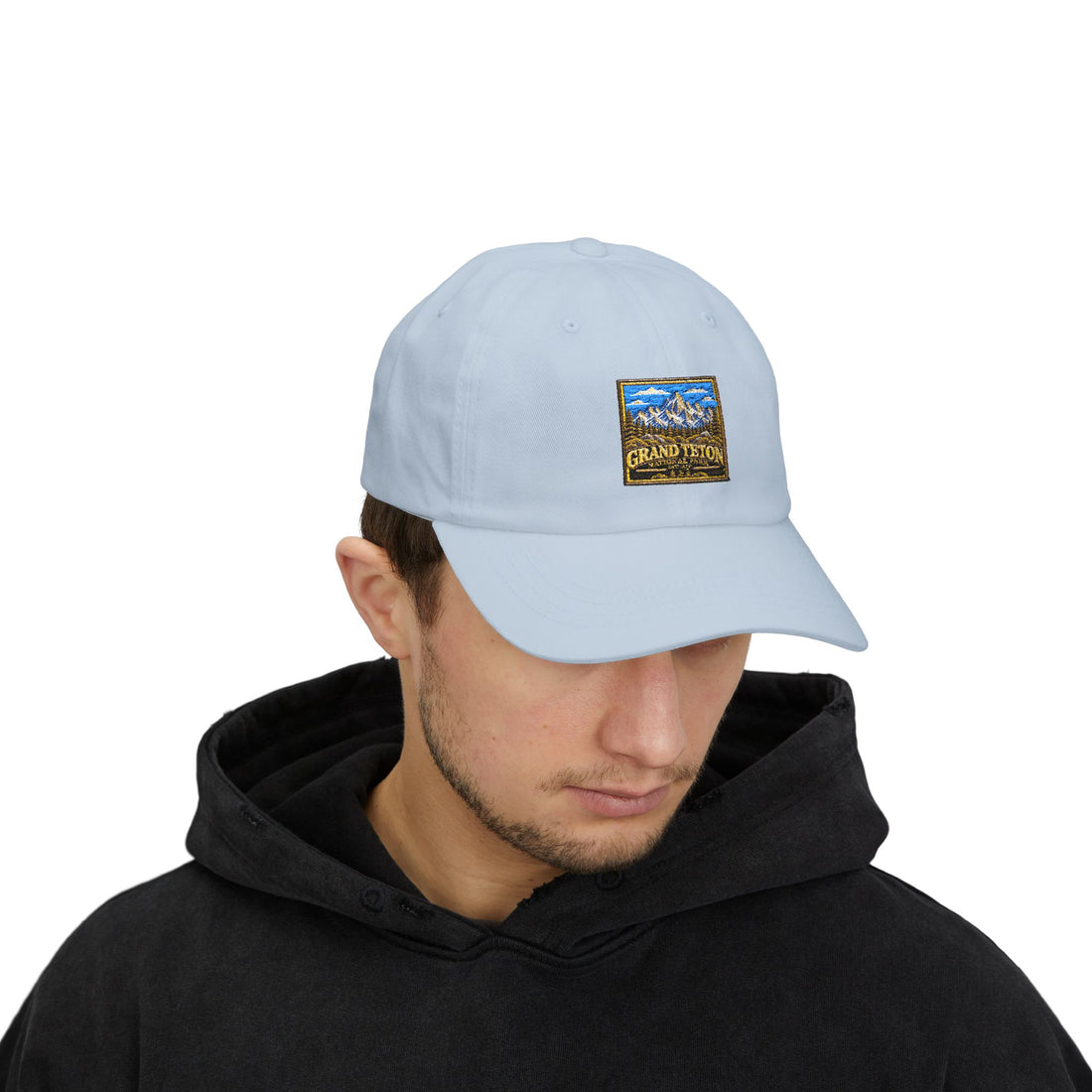 Grand Teton National Park Teton Peaks Square Logo Dad Cap