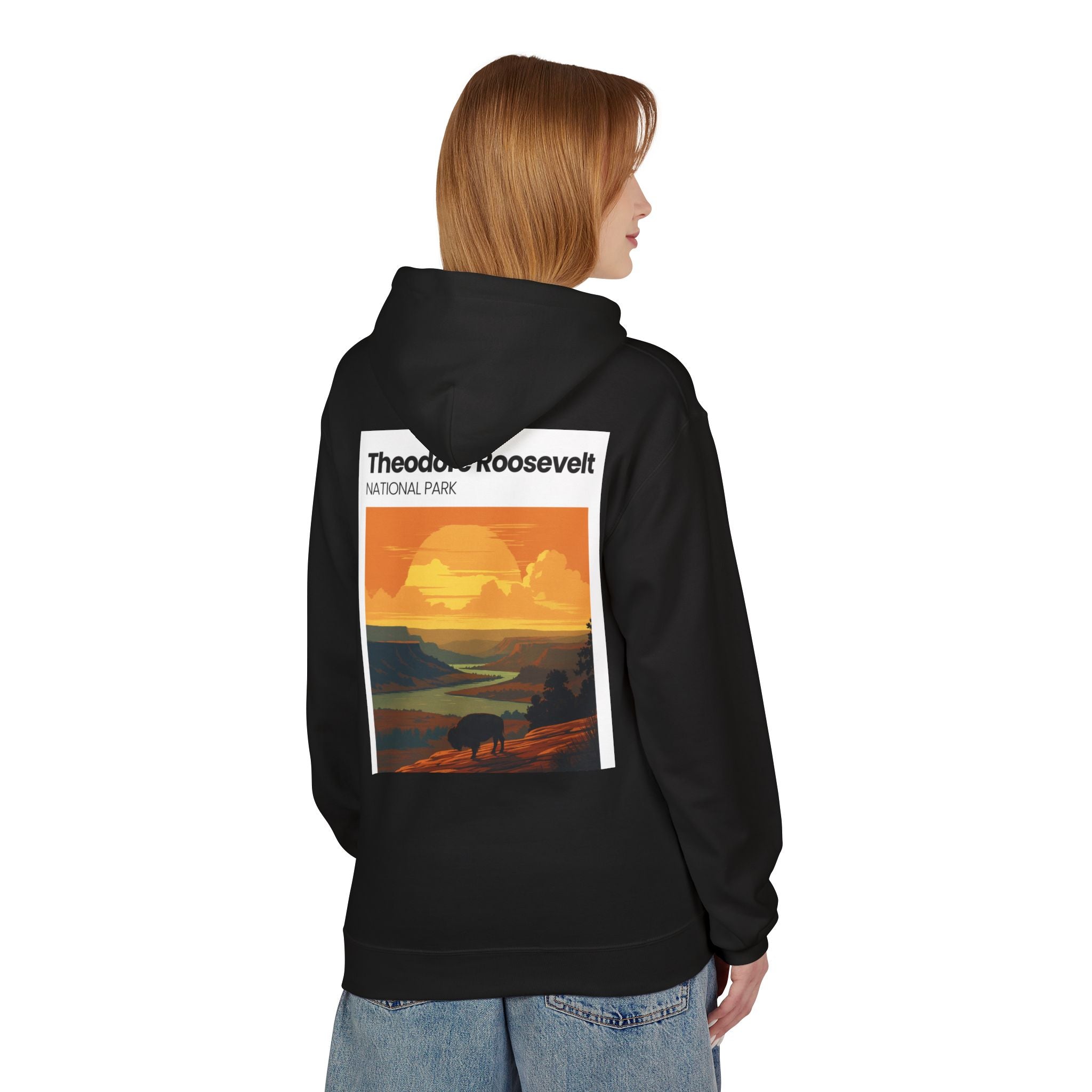 Theodore Roosevelt National Park Hoodie | Vintage Sunset Landscape