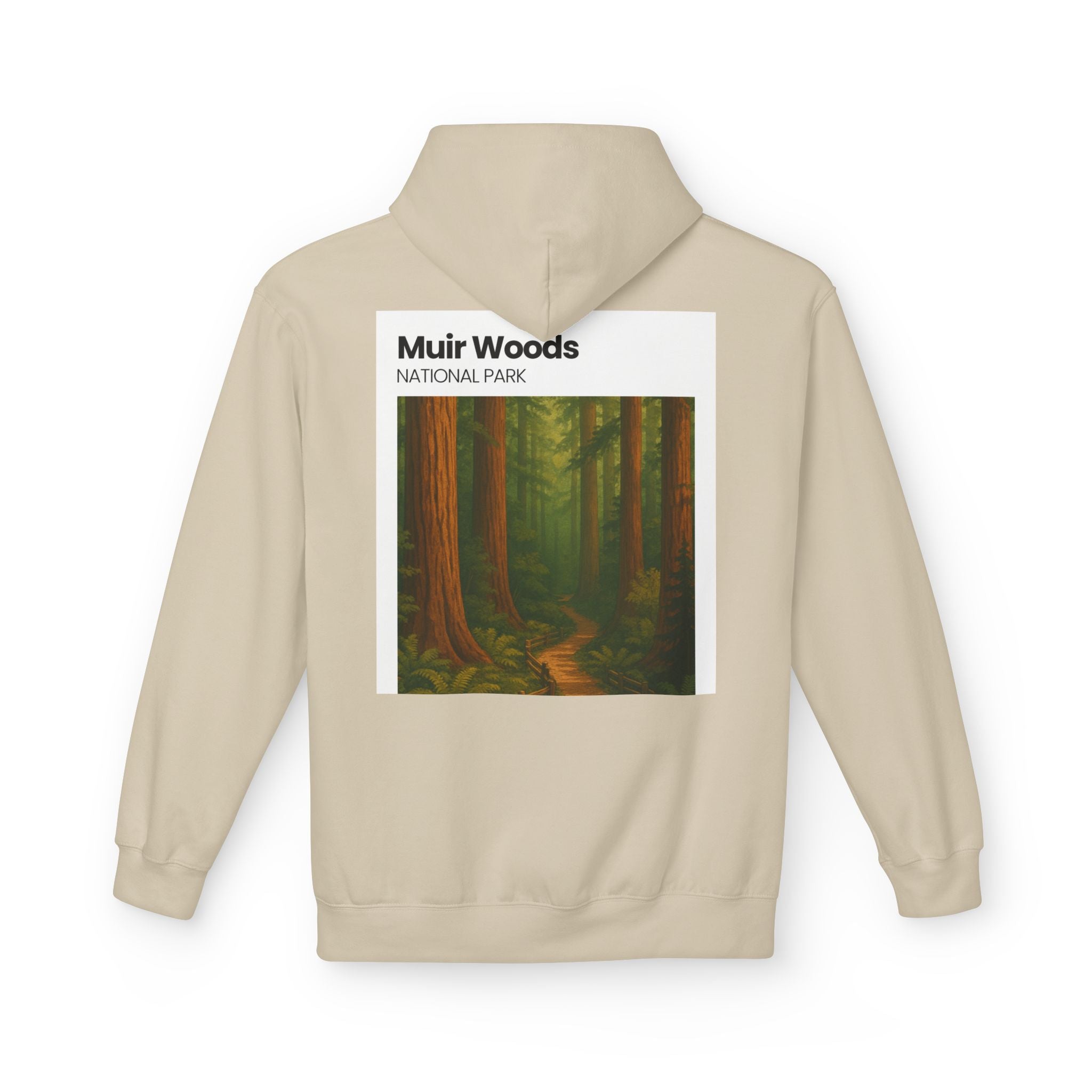 Muir Woods National Park Forest Path Hoodie | Vintage Nature Poster