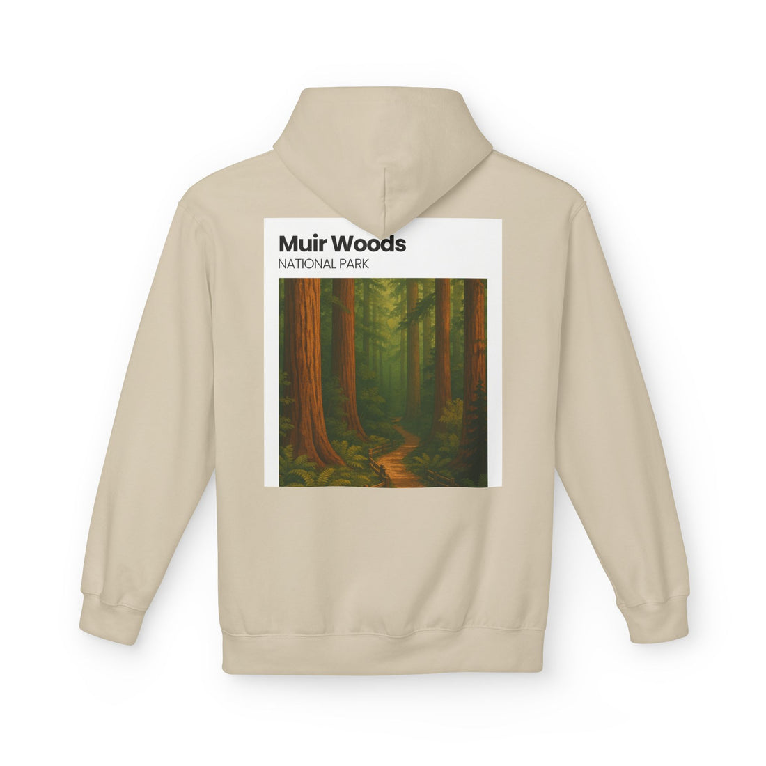 Muir Woods National Park Forest Path Hoodie | Vintage Nature Poster