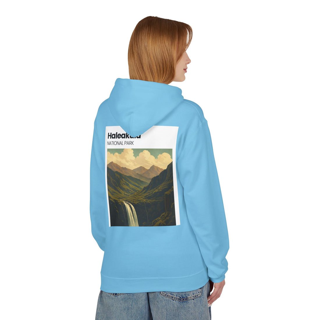 Haleakala National Park Landscape Hoodie | Vintage Mountain Waterfall