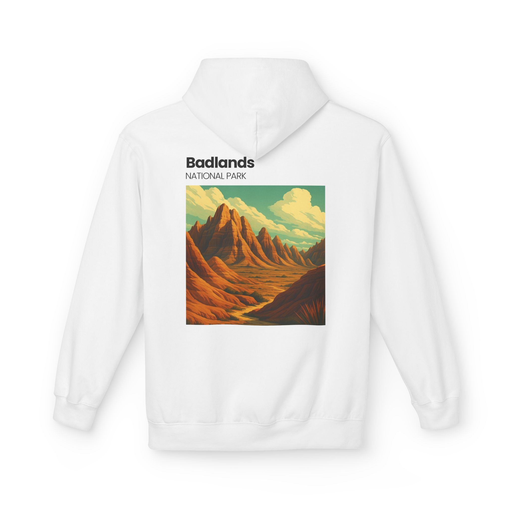 Badlands National Park landscape hoodie | vintage desert mountain art