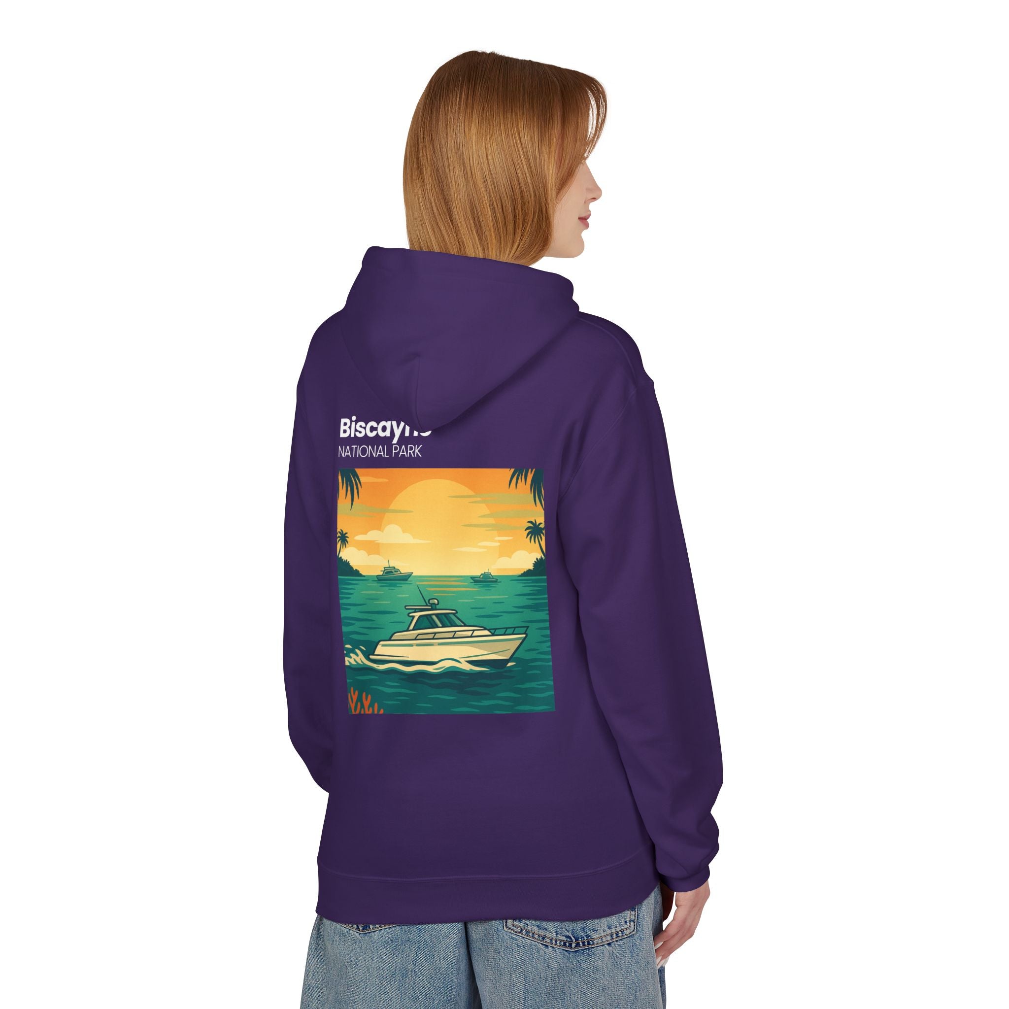 Biscayne National Park Boat Sunset Hoodie | Nautical Tropical Graphic
