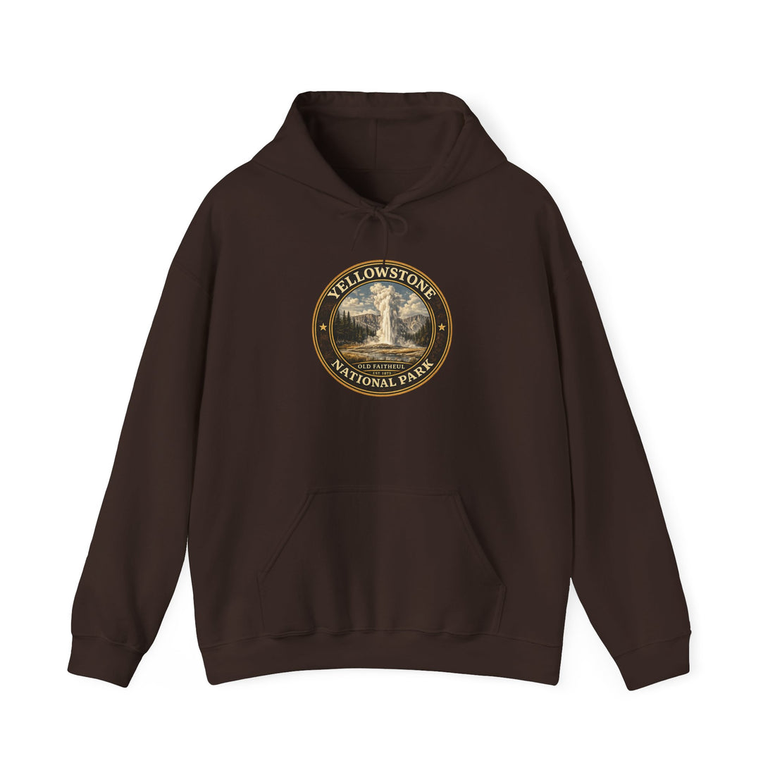 Yellowstone Old Faithful Round Badge Hoodie