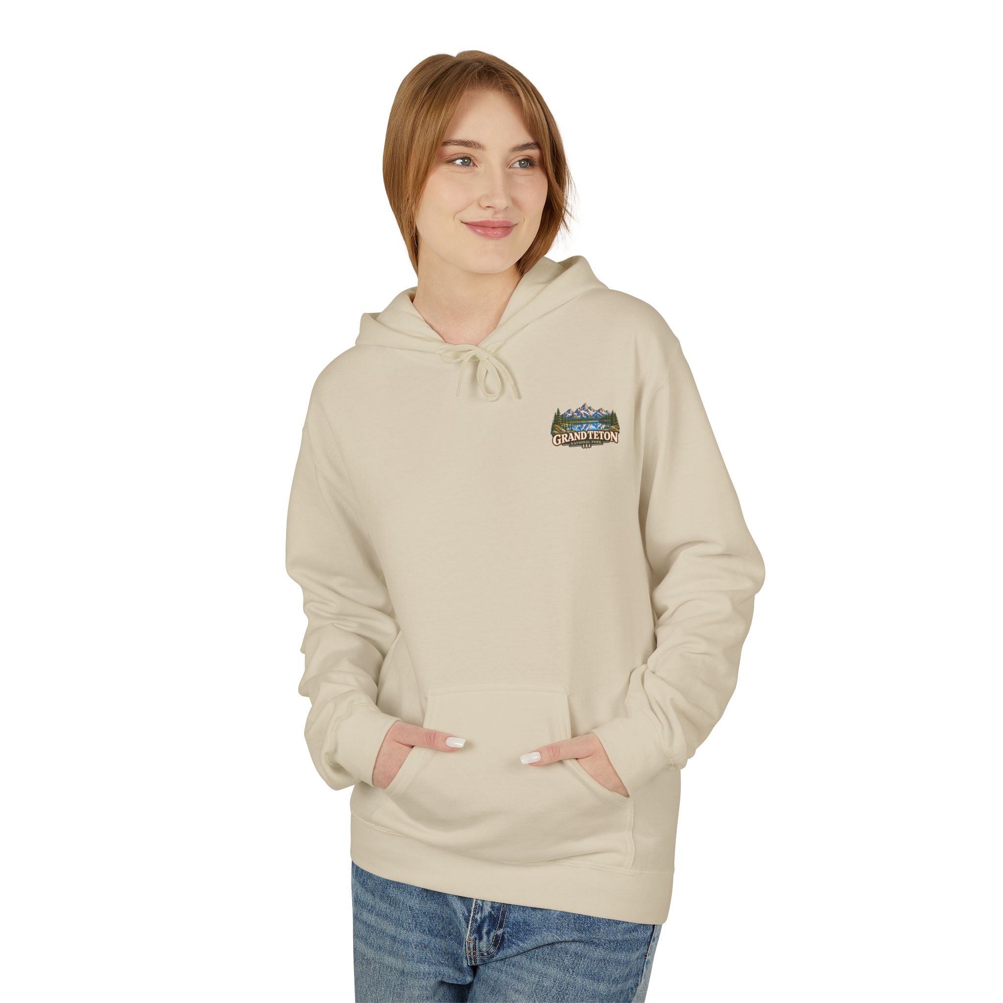 Grand Teton National Park Lake Reflection Graphic Hoodie