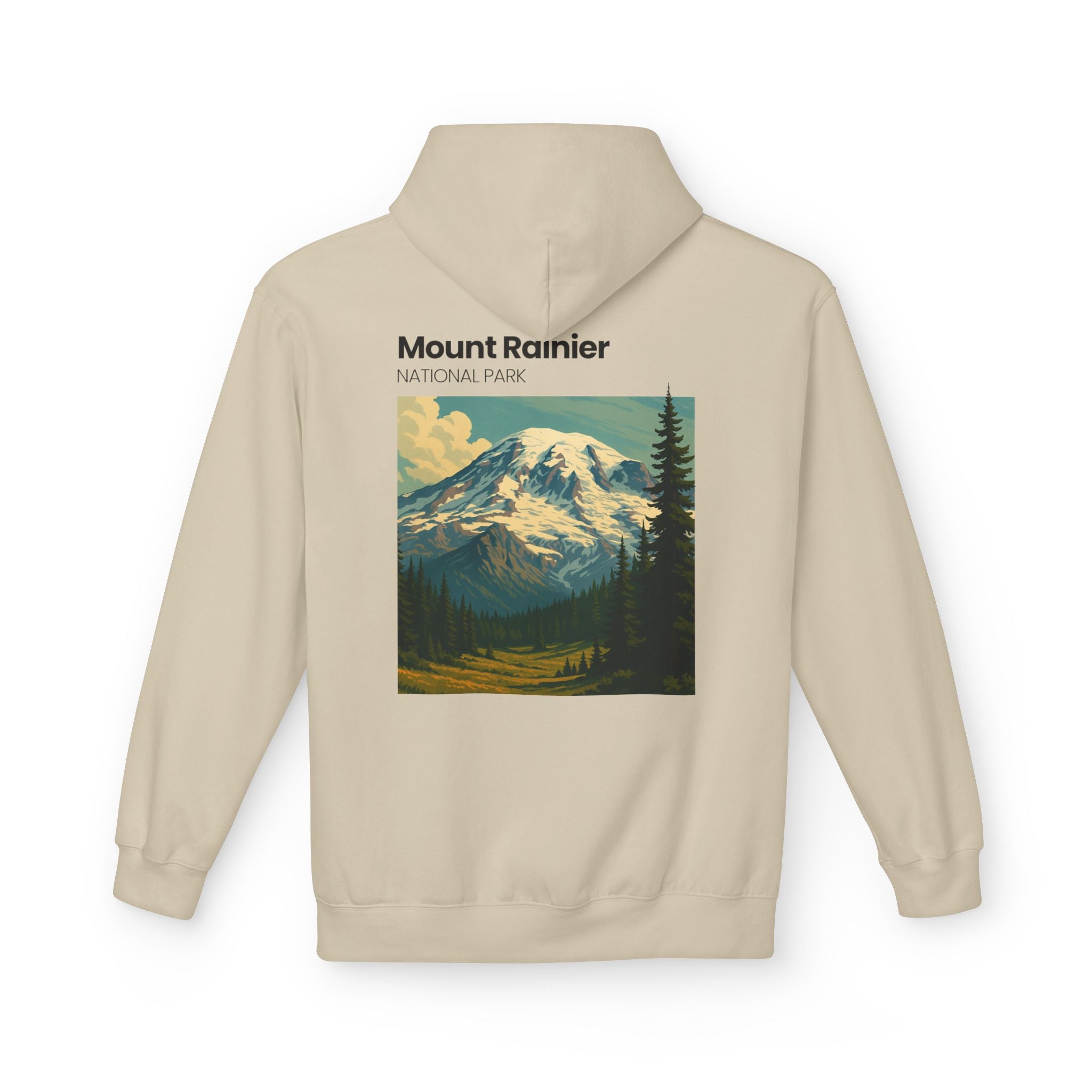 Mount Rainier National Park Hoodie | Vintage Landscape Mountain Design