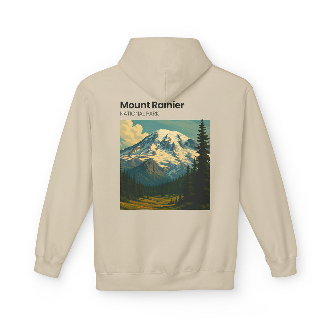 Mount Rainier National Park Hoodie | Vintage Landscape Mountain Design