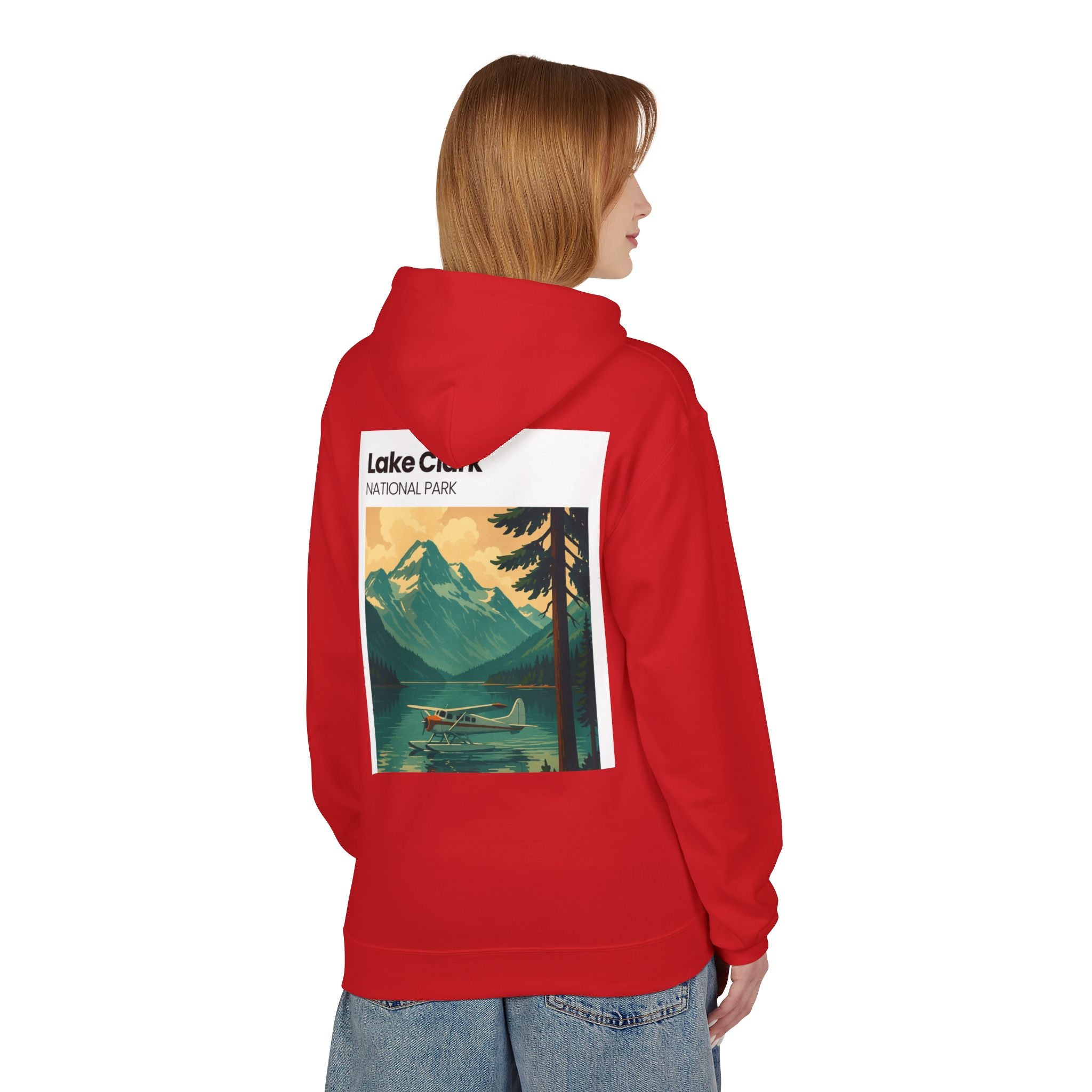 Lake Clark National Park vintage landscape Hoodie | Mountain Lake Seaplane