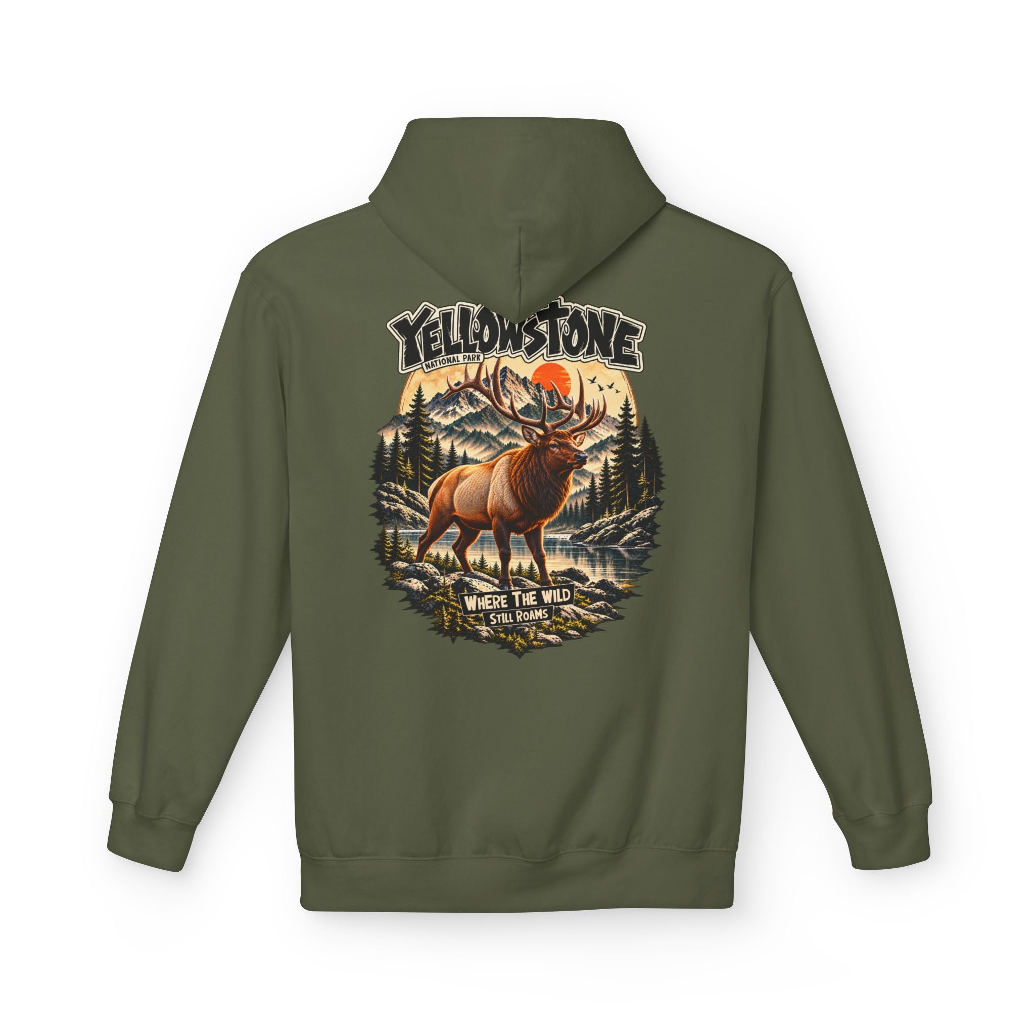 Yellowstone Elk – Where the Wild Still Roams Hoodie Model3