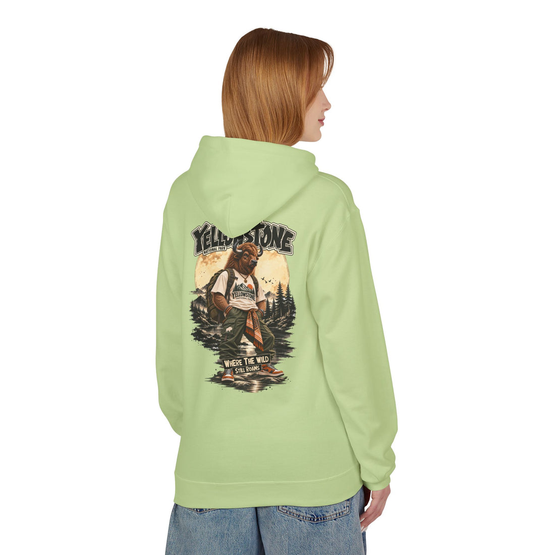 Yellowstone Bison – Where the Wild Still Roams Hoodie Model1