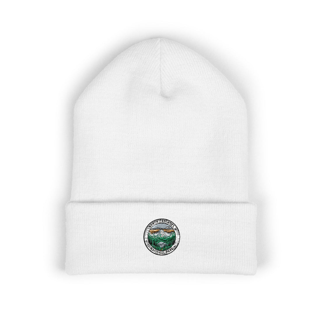 Green Wave Circle Logo Beanie | Embroidered Cuffed Beanie
