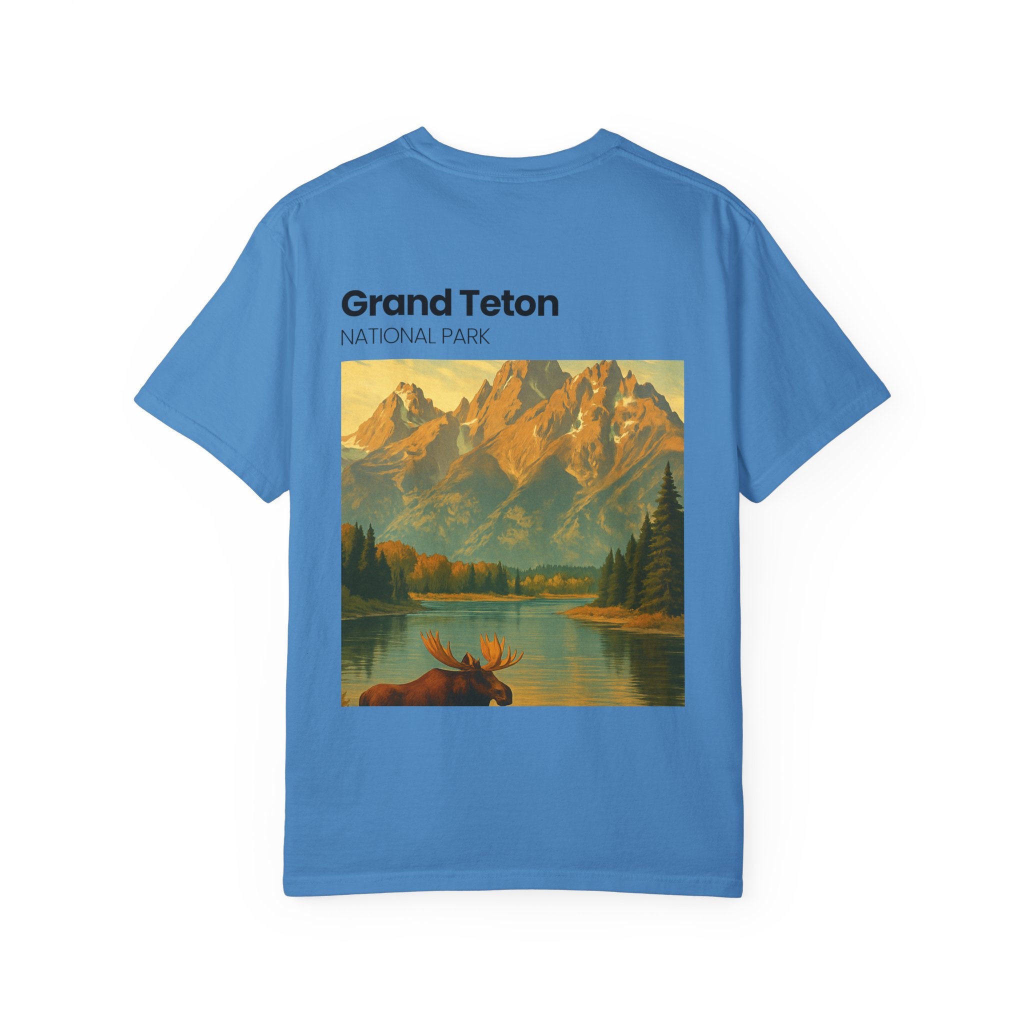 Grand Teton National Park Moose T-Shirt | Vintage Mountain Landscape