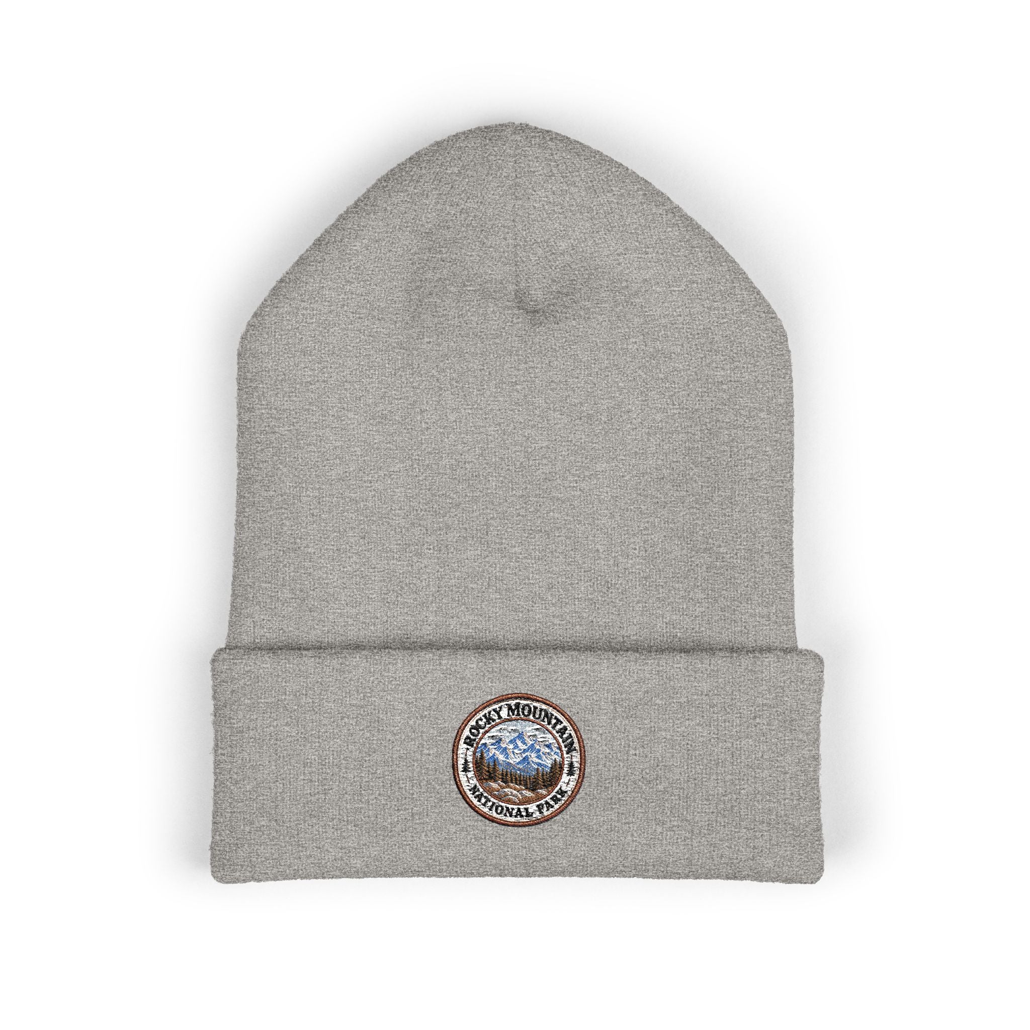 Rocky Mountain National Park Mountain Range Beanie Round Logo