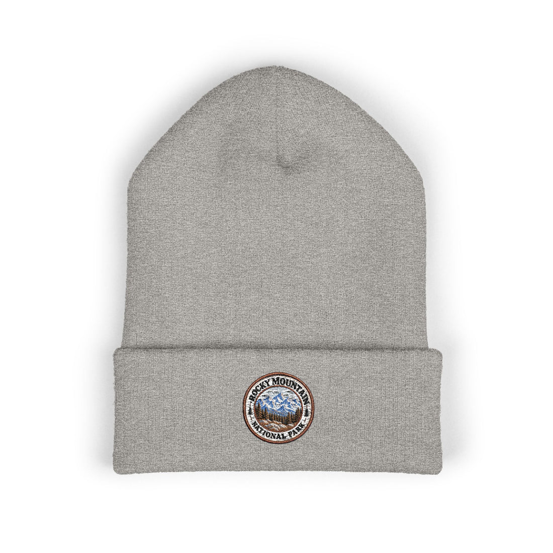 Rocky Mountain National Park Mountain Range Beanie Round Logo