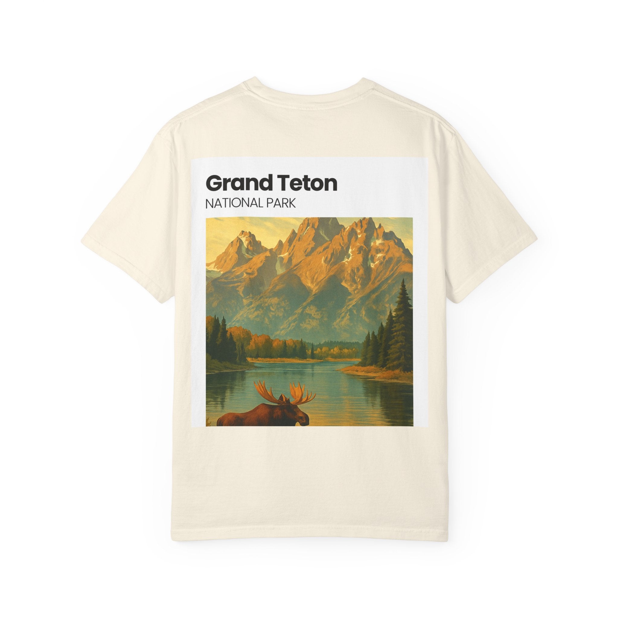 Grand Teton National Park Moose T-Shirt | Vintage Mountain Landscape