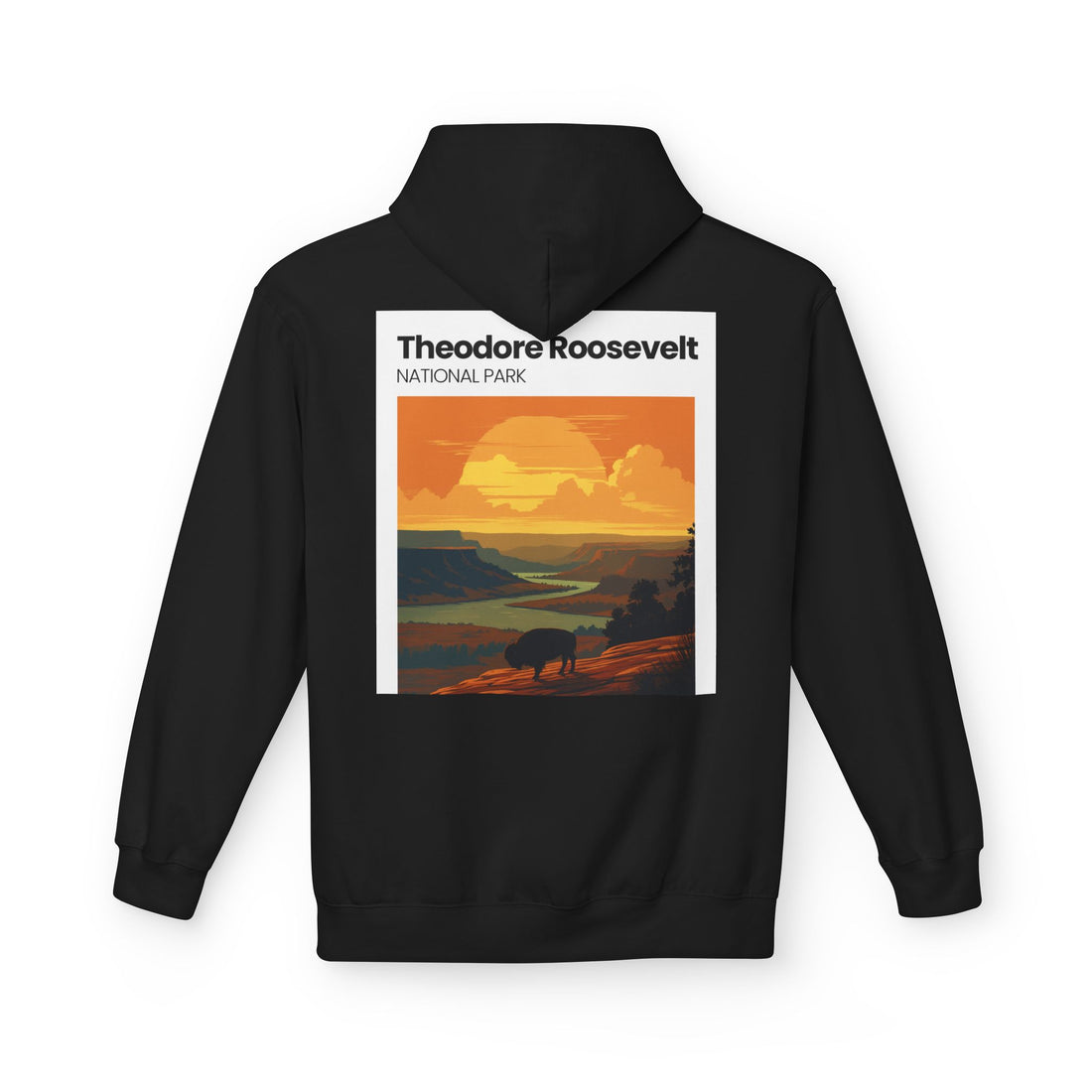 Theodore Roosevelt National Park Hoodie | Vintage Sunset Landscape