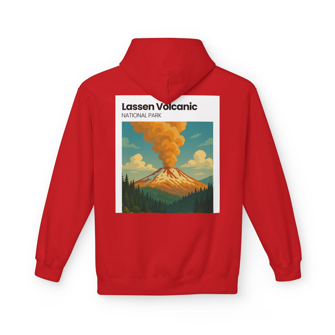 Lassen Volcanic Poster Hoodie | National Park Volcano Illustration