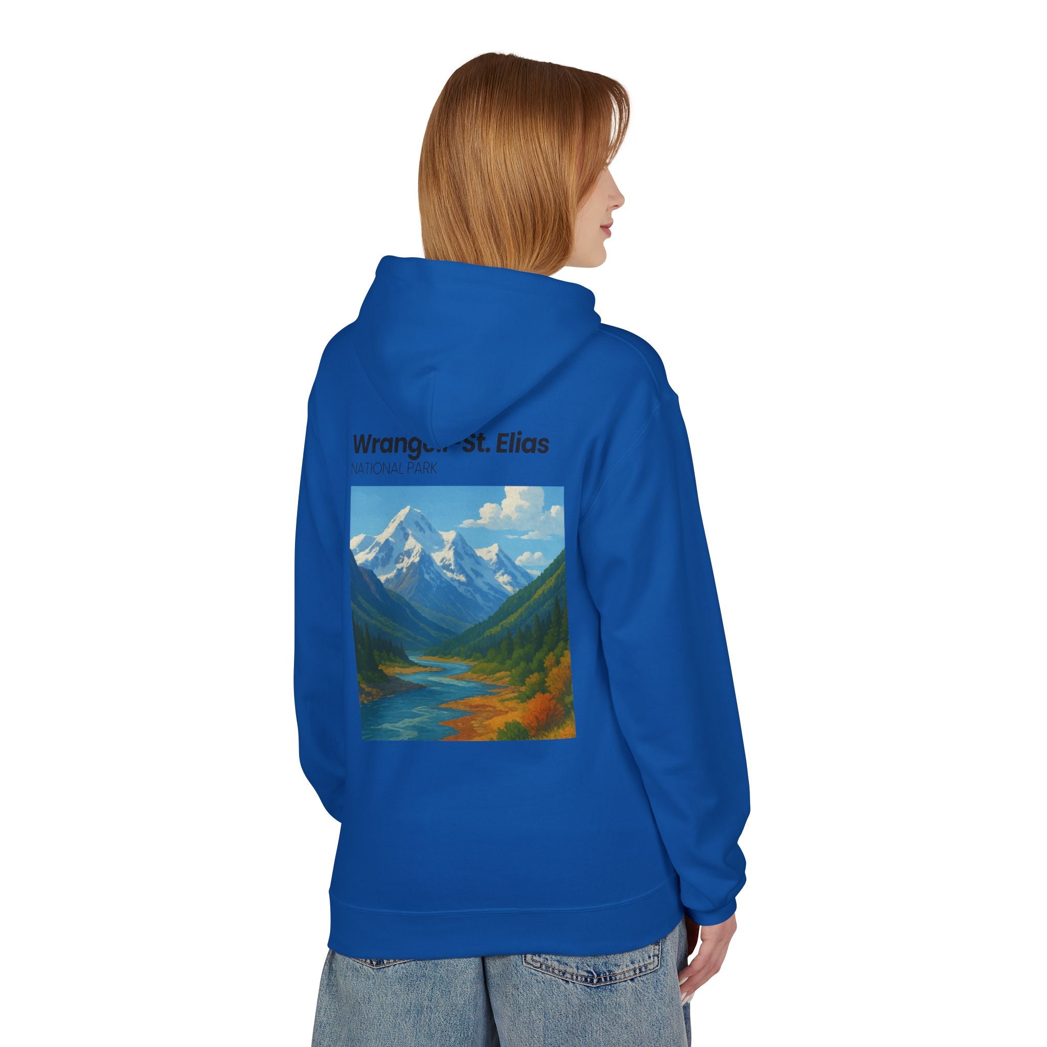 Wrangell–St. Elias National Park landscape Hoodie | Mountain river art