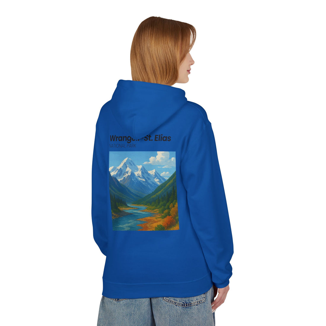 Wrangell–St. Elias National Park landscape Hoodie | Mountain river art