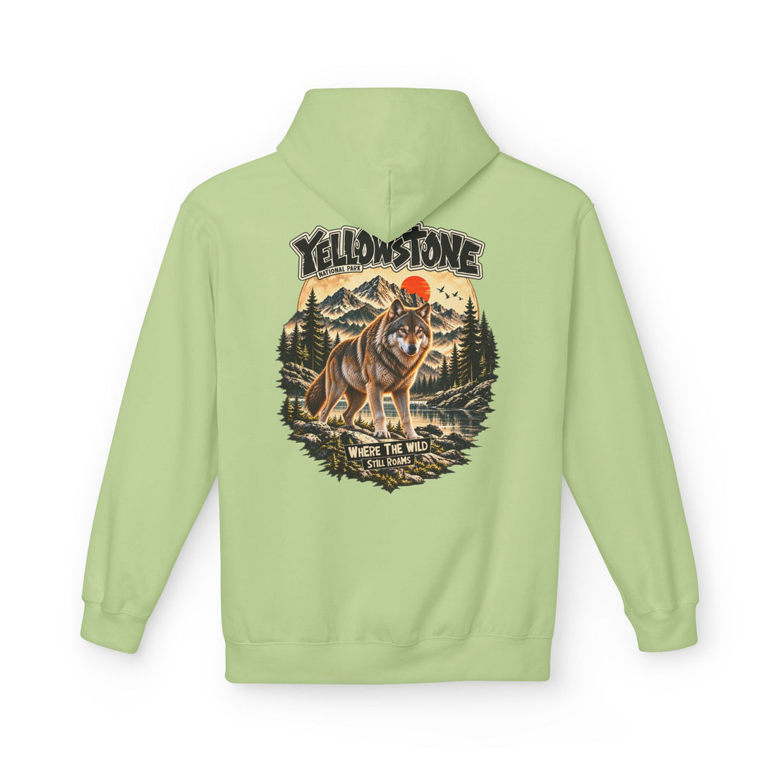 Yellowstone Wolf – Where the Wild Still Roams Hoodie Model2