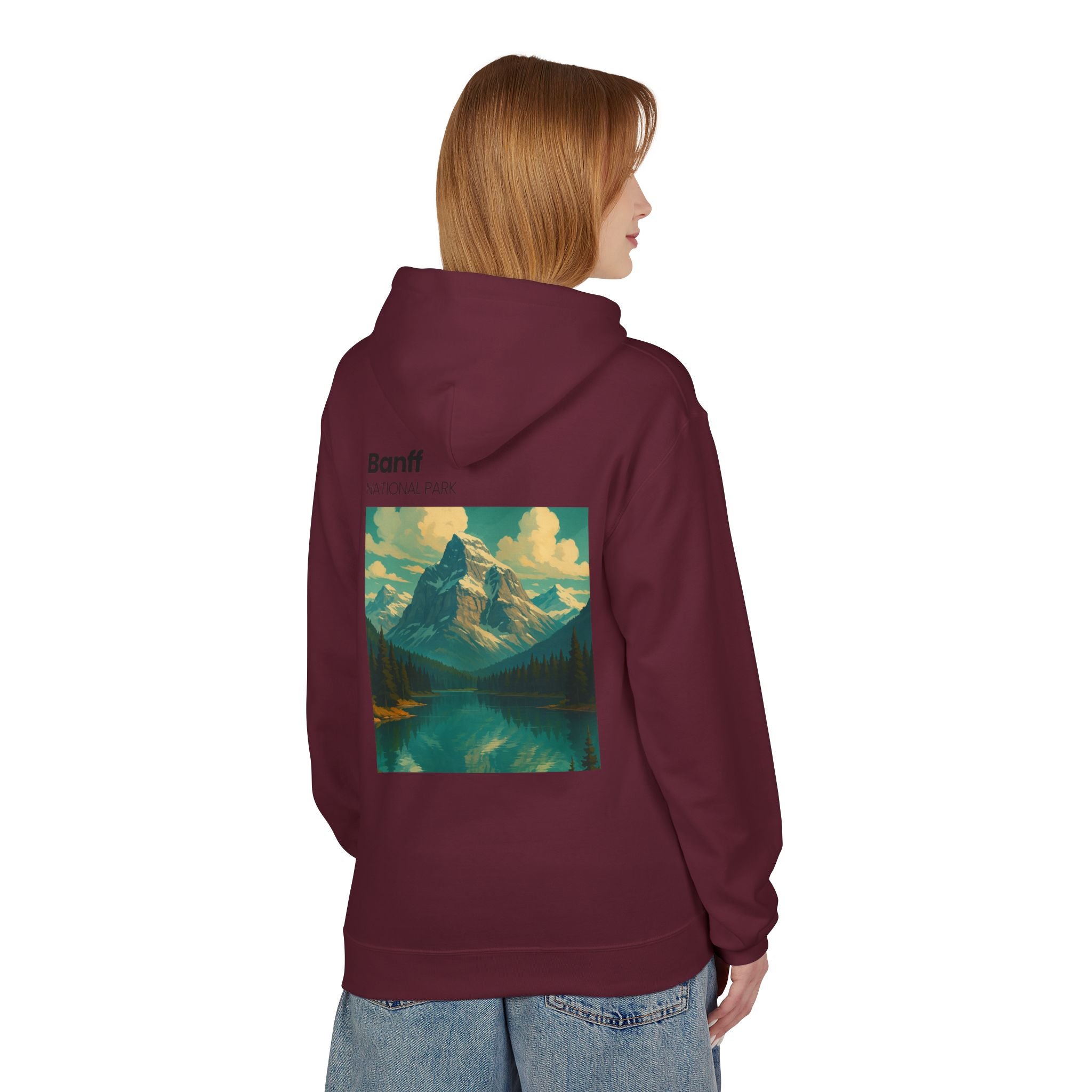 Banff National Park landscape Hoodie | Mountain Lake Vintage Poster
