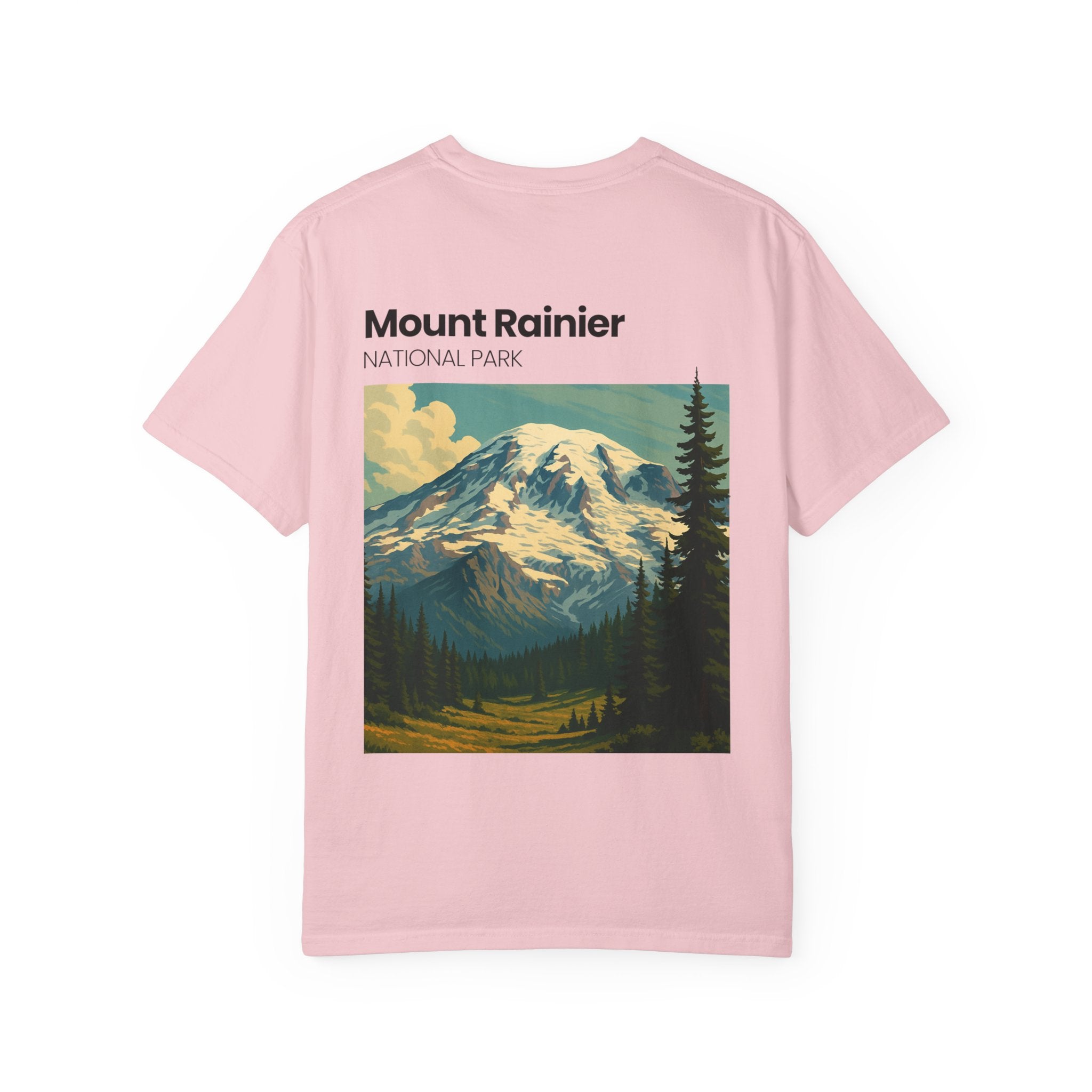 Mount Rainier National Park Poster T-Shirt | Vintage Landscape Graphic