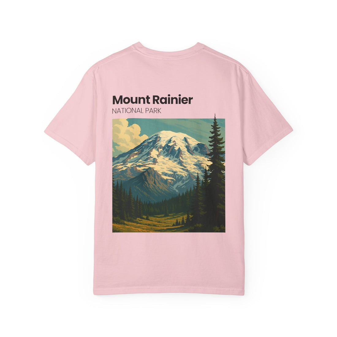 Mount Rainier National Park Poster T-Shirt | Vintage Landscape Graphic
