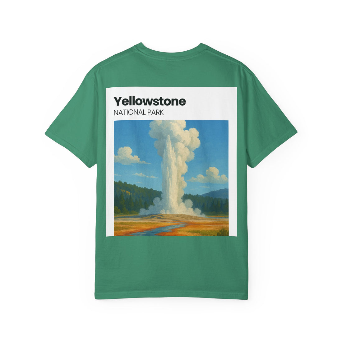 Yellowstone Geyser Illustration T-shirt | National Park Poster Tee