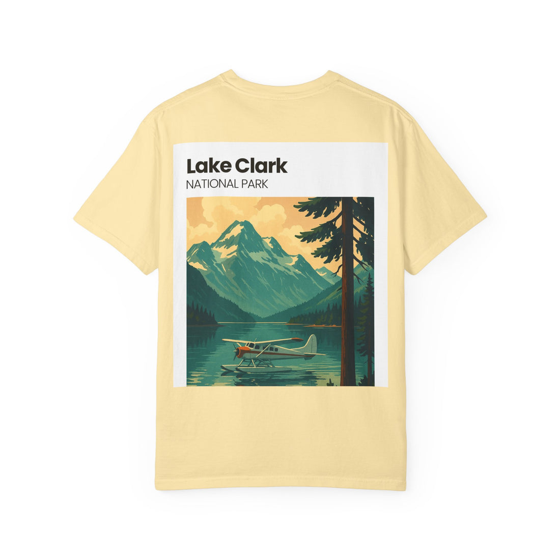 Lake Clark National Park Seaplane Graphic T-shirt | Vintage Travel Poster