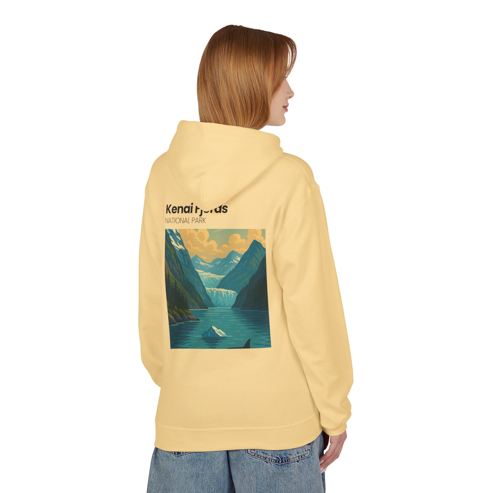 Kenai Fjords National Park landscape Hoodie | Alaska fjord vintage poster