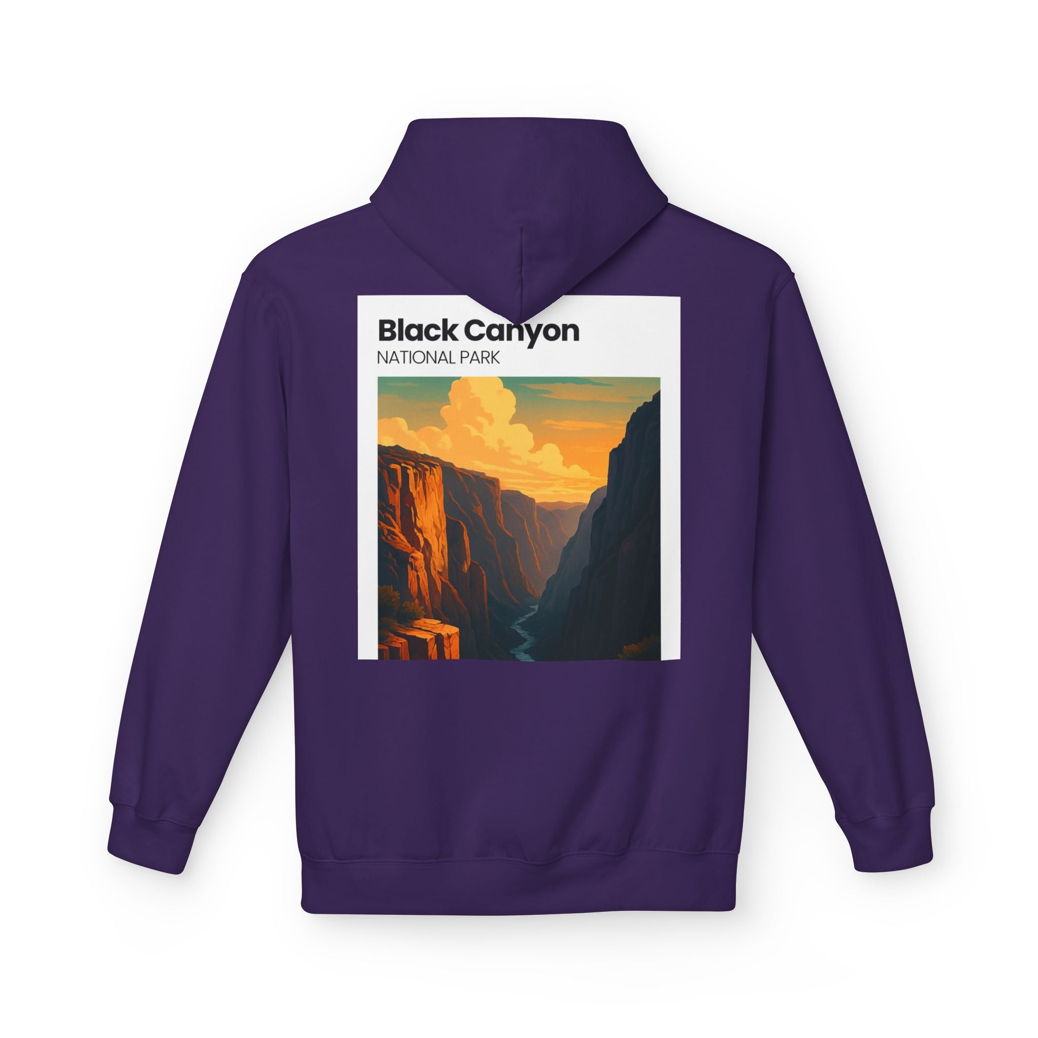 Black Canyon National Park Hoodie | Vintage Canyon Sunset Illustration