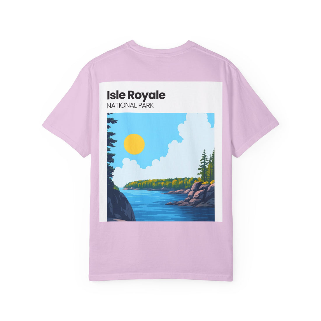 Isle Royale National Park Illustration T-shirt | Scenic Lake Sunrise Tee