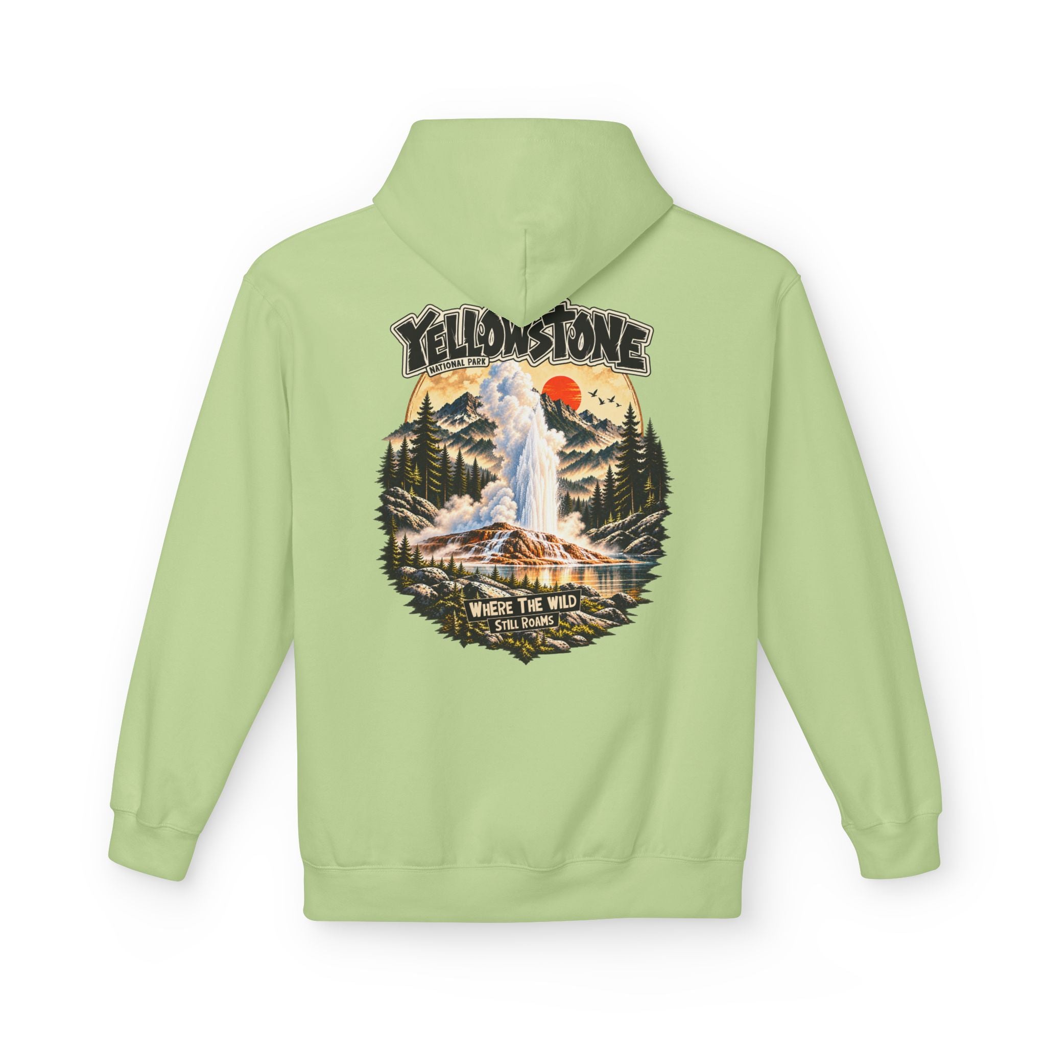 Yellowstone Old Faithful – Where the Wild Still Roams Hoodie Model3