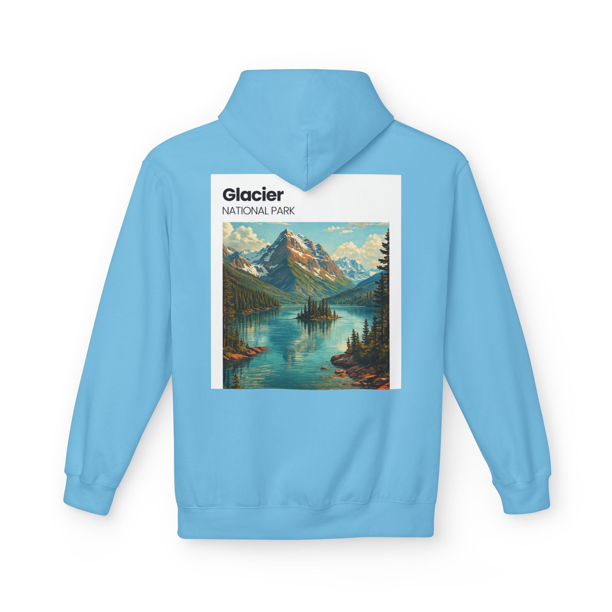 Glacier National Park landscape Hoodie | Retro mountain lake design