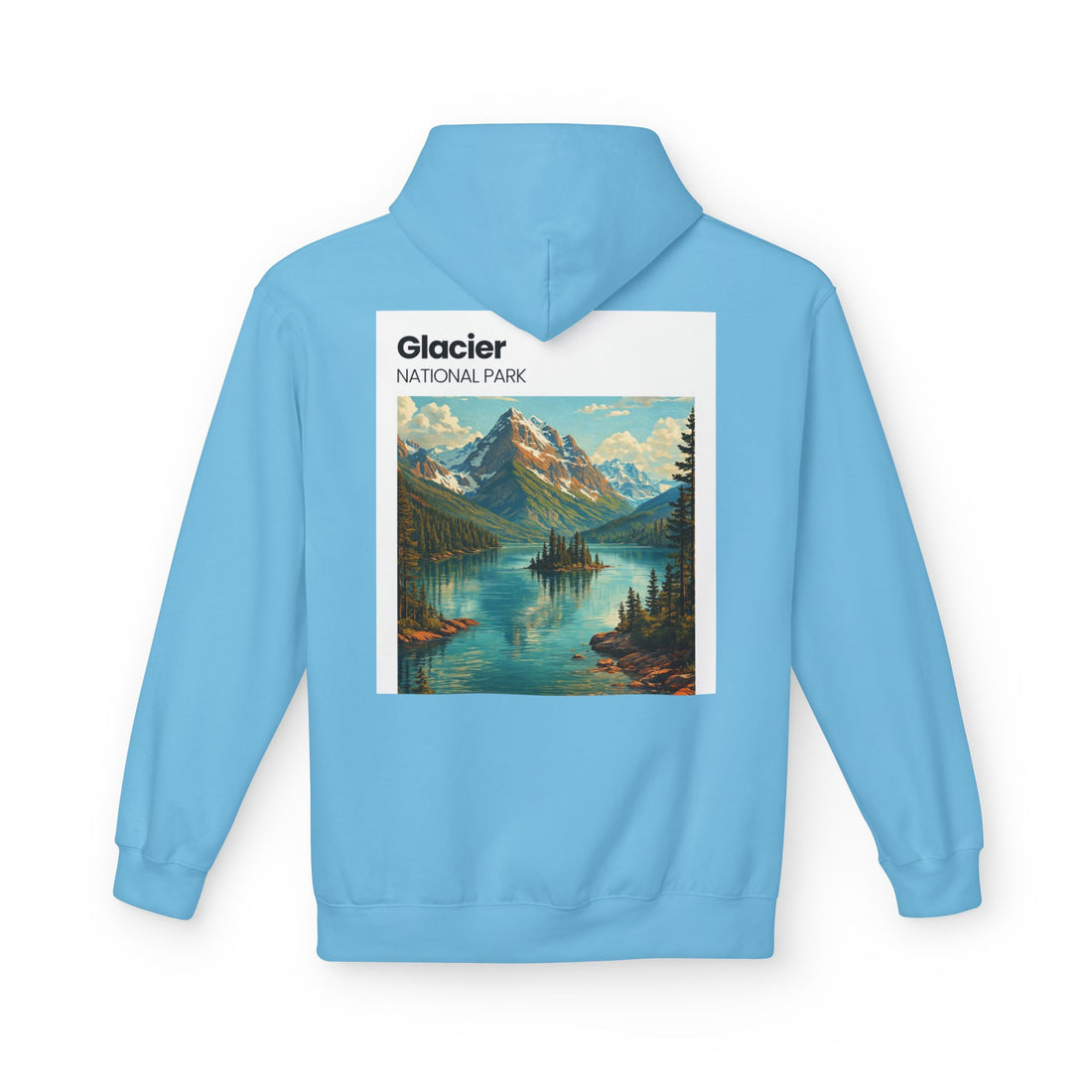 Glacier National Park landscape Hoodie | Retro mountain lake design