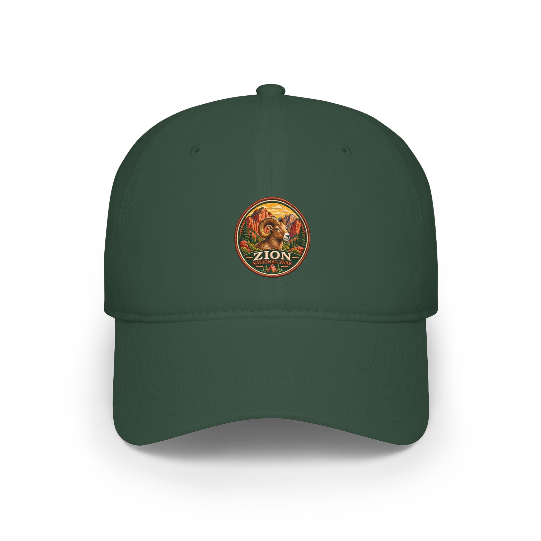 Bighorn Sheep Zion National Park Vintage Graphic Cap round logo