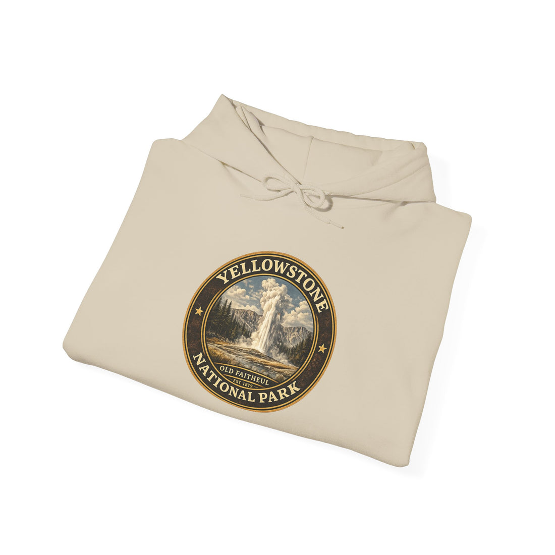 Yellowstone Old Faithful Round Badge Hoodie
