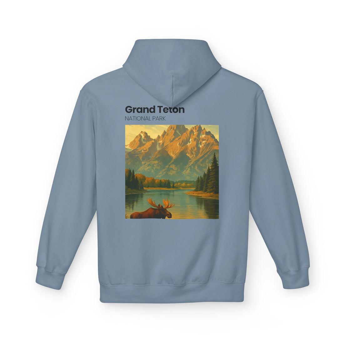 Grand Teton National Park scenic print Hoodie | Moose Lake mountain landscape