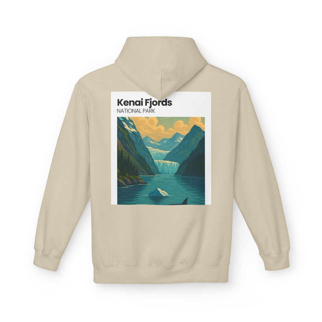 Kenai Fjords National Park landscape Hoodie | Alaska fjord vintage poster