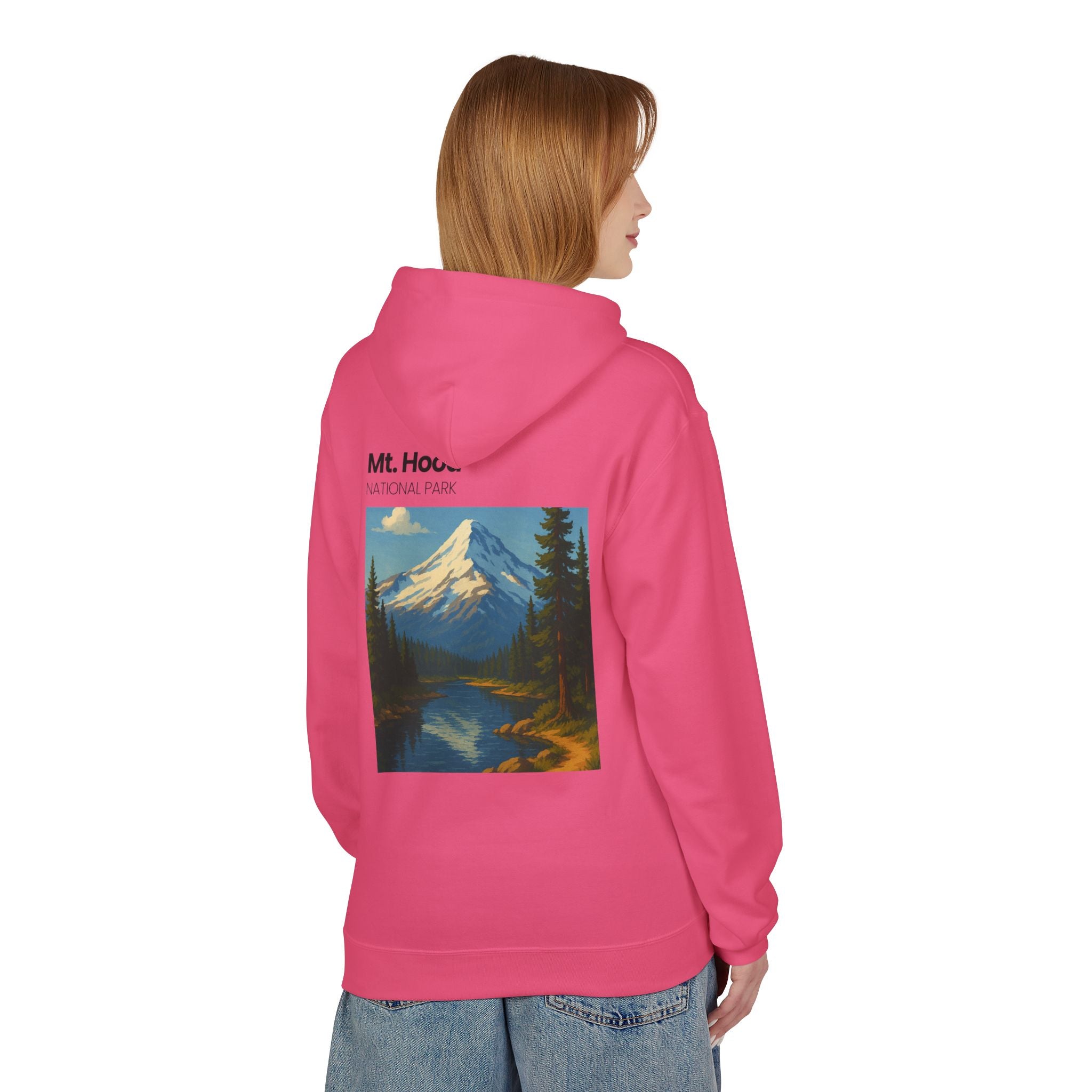 Mt. Hood National Park landscape Hoodie | Vintage mountain poster design