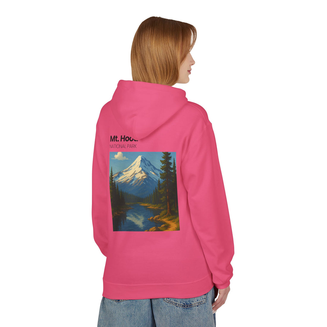 Mt. Hood National Park landscape Hoodie | Vintage mountain poster design