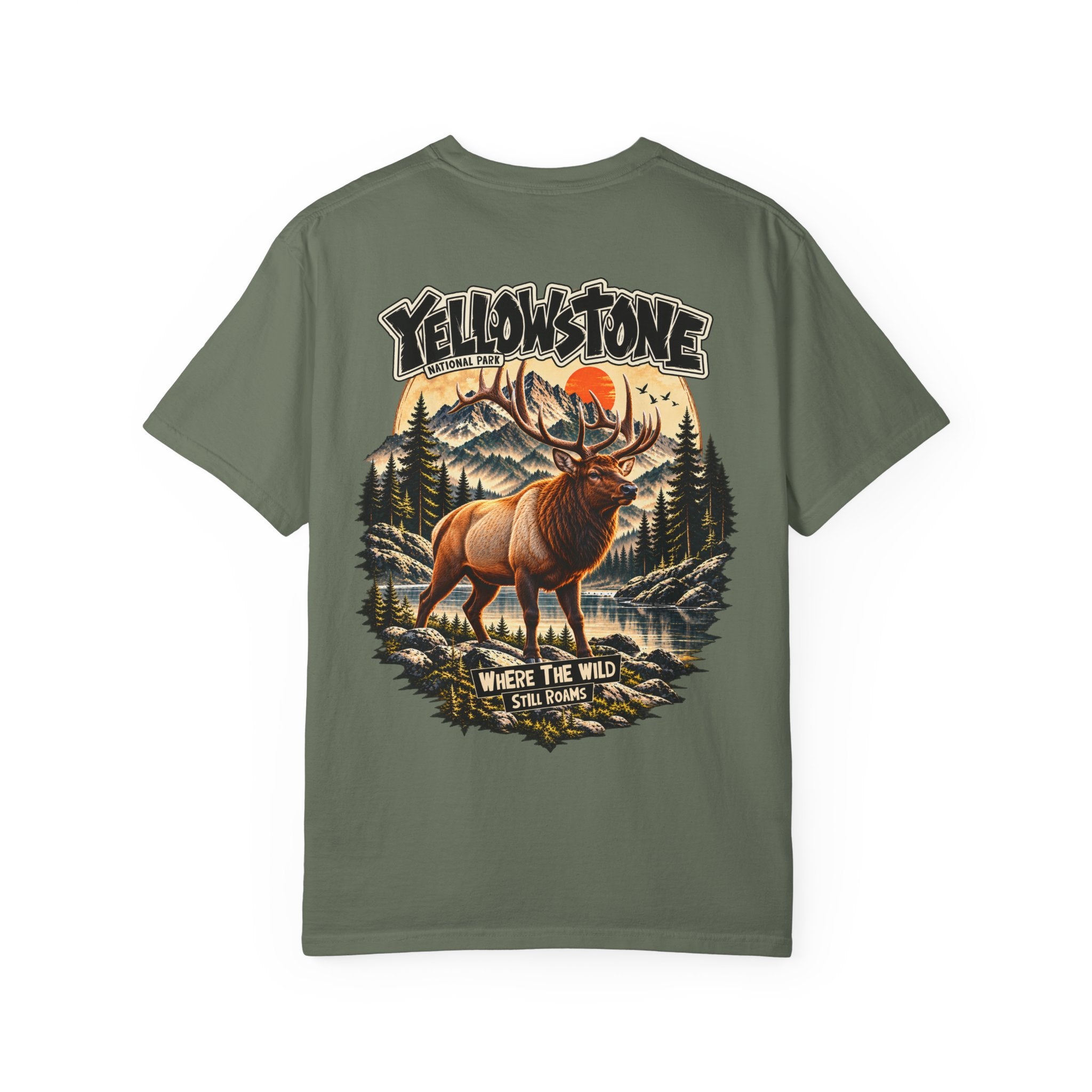 Yellowstone Elk – Where the Wild Still Roams T-Shirt Model1