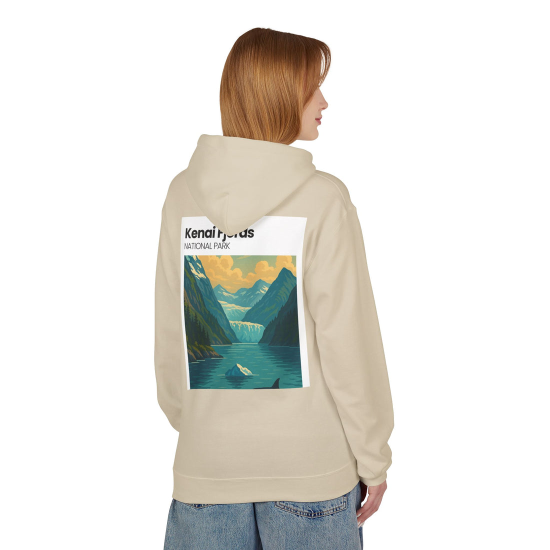 Kenai Fjords National Park landscape Hoodie | Alaska fjord vintage poster