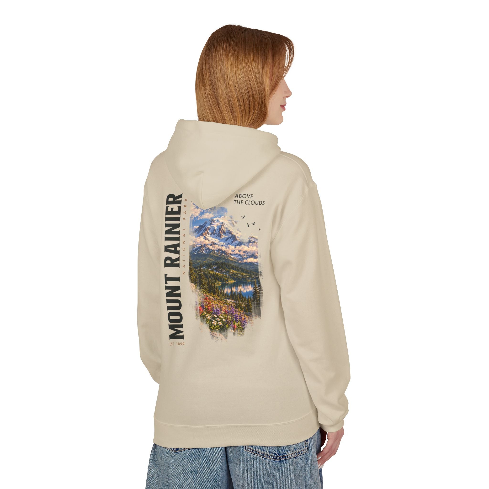 Mount Rainier National Park –  Alpine Scene Graphic Hoodie
