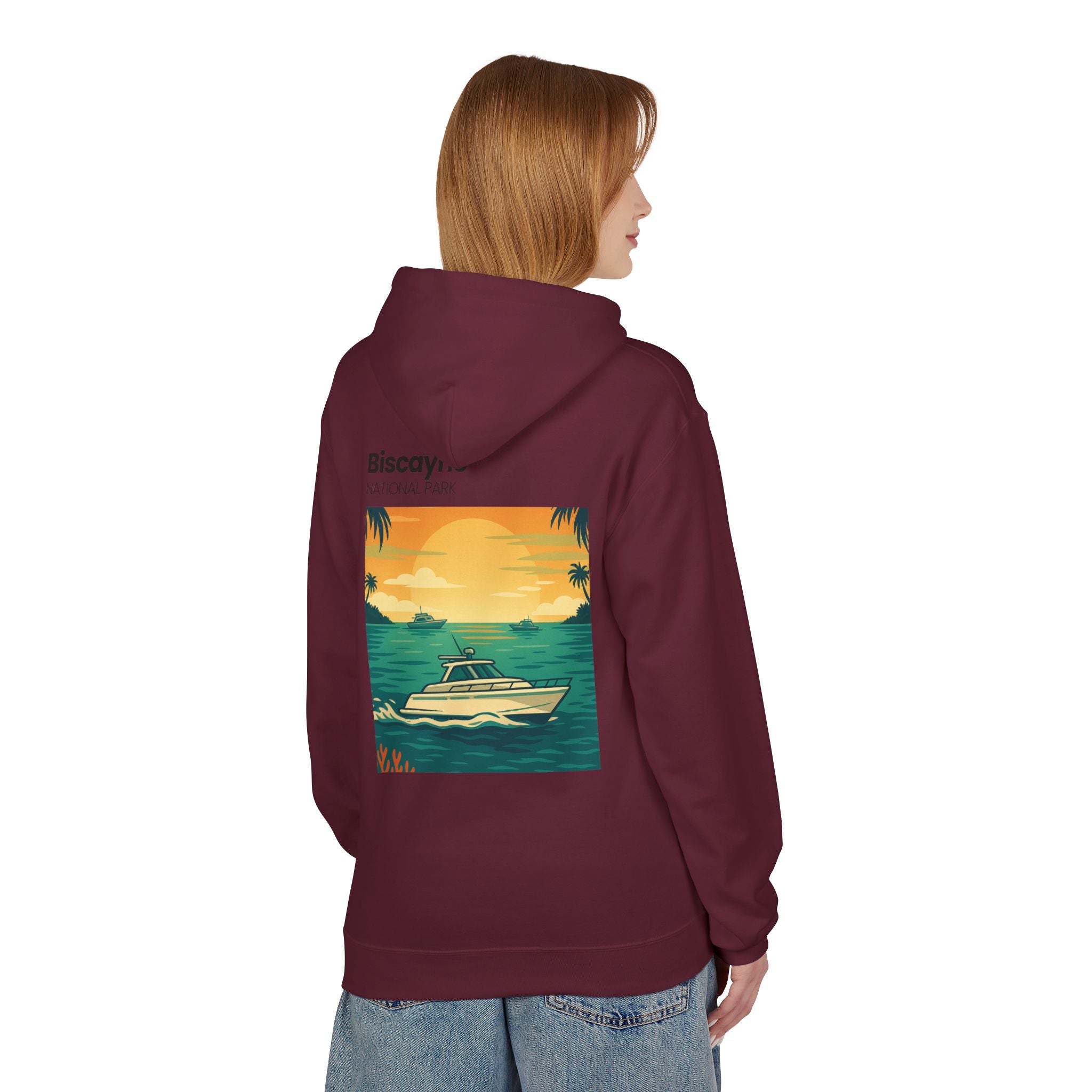 Biscayne National Park Boat Sunset Hoodie | Nautical Tropical Graphic