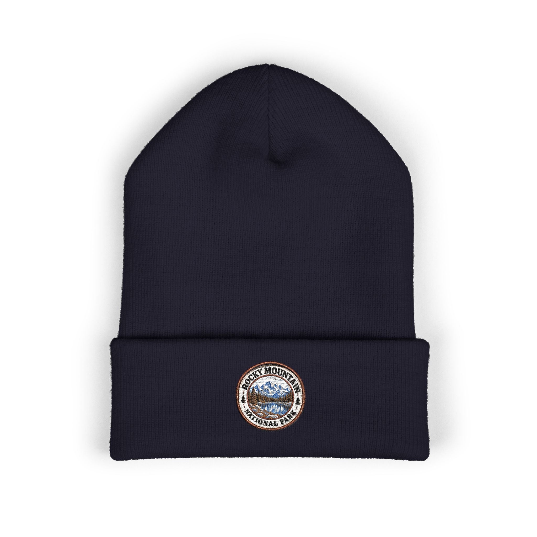 Rocky Mountain National Park Alpine Lake Beanie Round Logo
