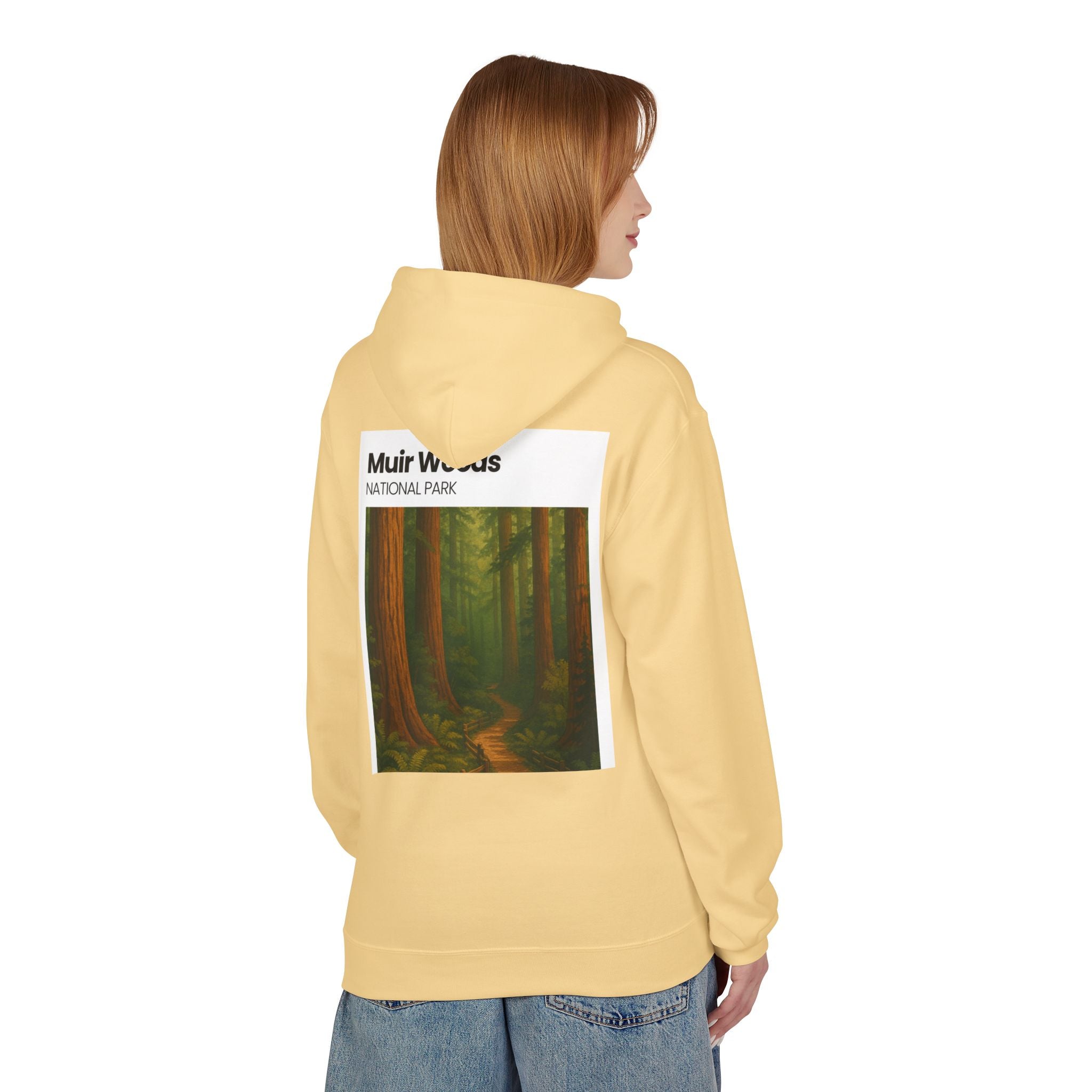 Muir Woods National Park Forest Path Hoodie | Vintage Nature Poster
