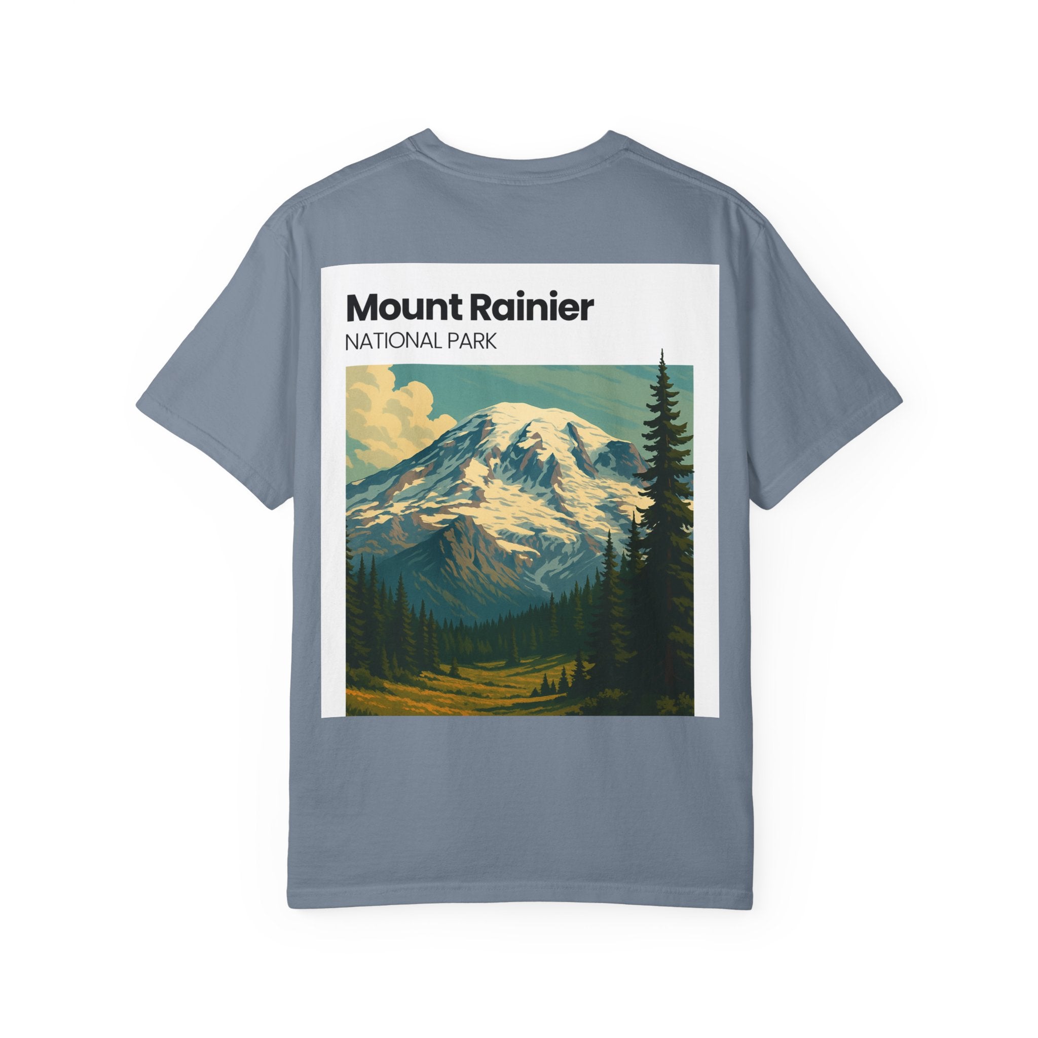 Mount Rainier National Park Poster T-Shirt | Vintage Landscape Graphic