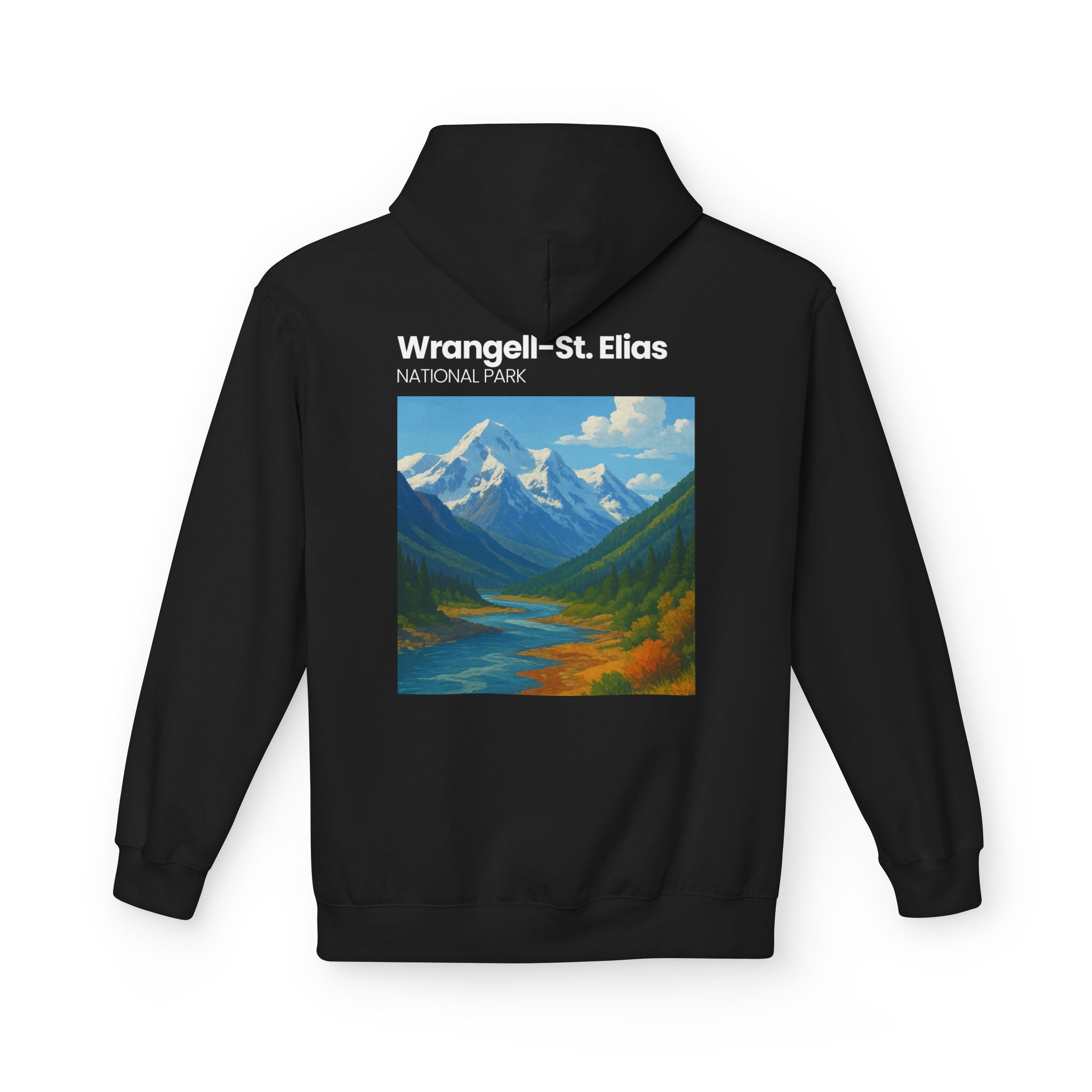 Wrangell–St. Elias National Park landscape Hoodie | Mountain river art