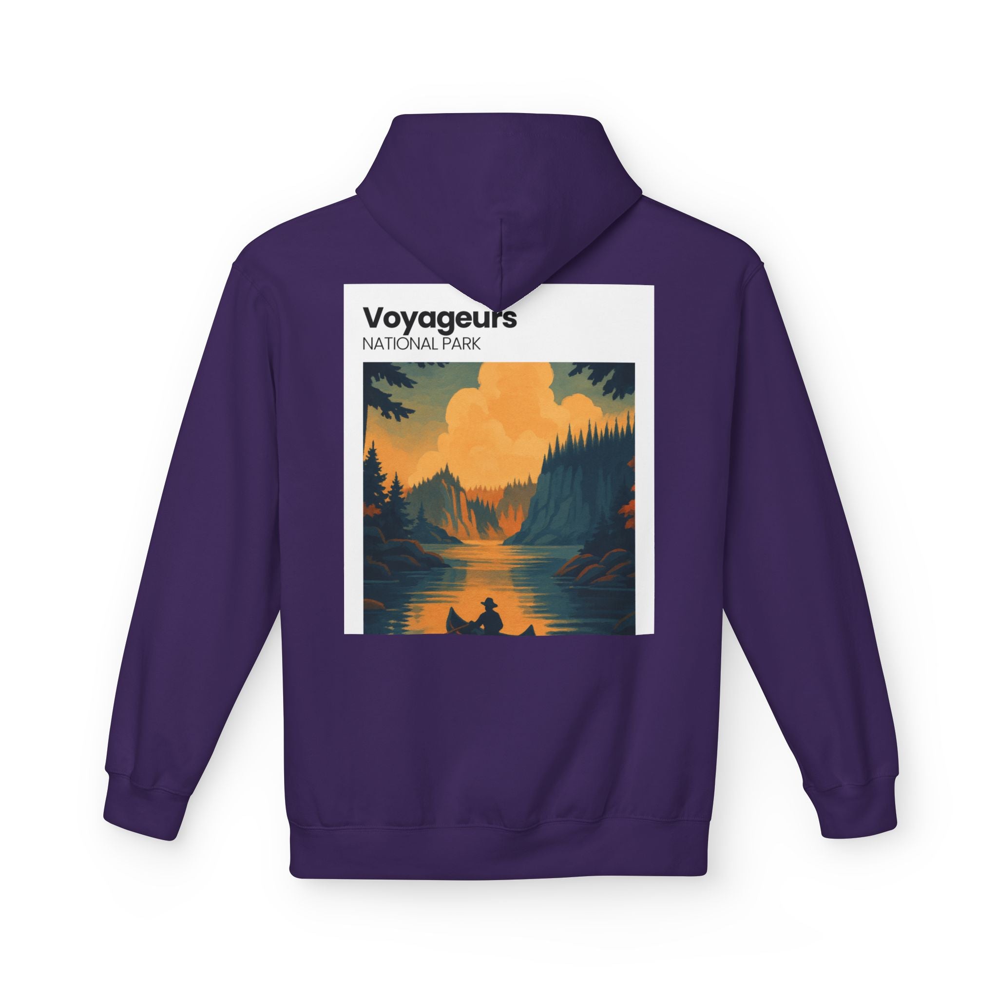 Voyageurs National Park Canoe Sunset Hoodie | Nature Landscape Pullover